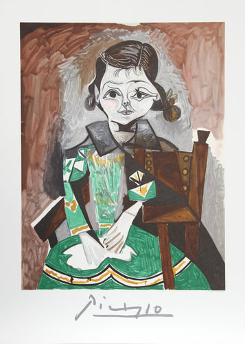 Pablo Picasso, Petite Fille a la Robe Verte (Paloma Picasso), 9-A-k, Lithograph