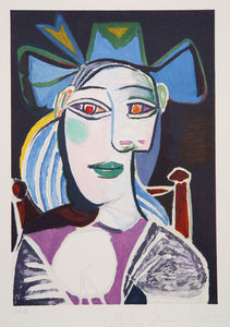 Pablo Picasso, Buste de Femme au Chapeau Bleu, 9-D, Lithograph on Arches Paper