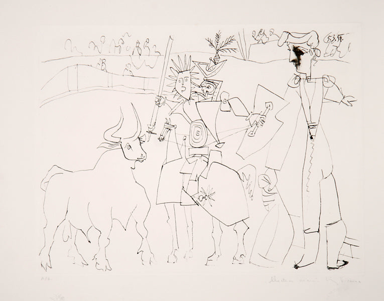 Pablo Picasso, Chevalier Picador dans l'Arene, 9, Lithograph on Arches Paper
