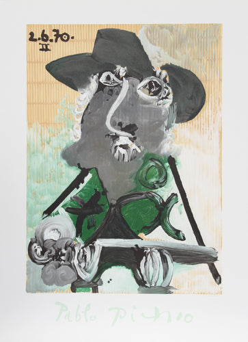 Pablo Picasso, Portrait d'Homme au Chapeau, J-131-k, Lithograph