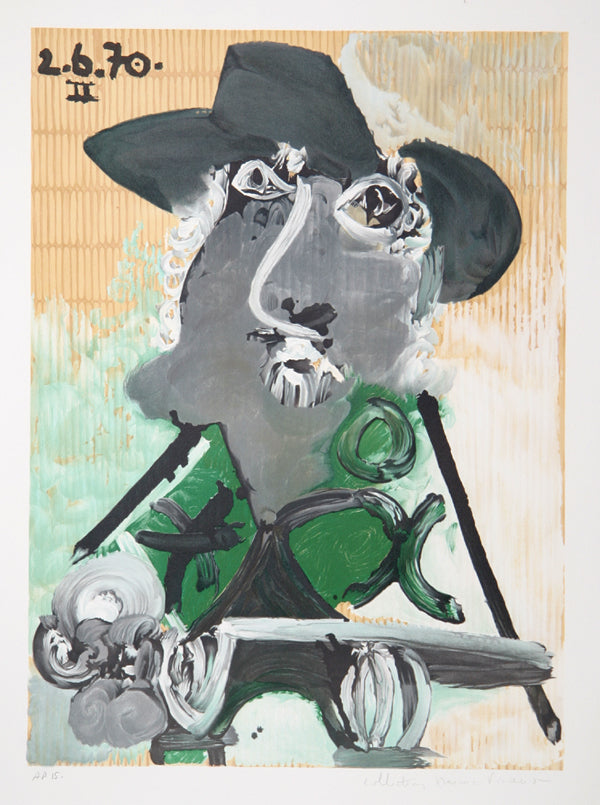Pablo Picasso, Portrait d'Homme au Chapeau, J-131, Lithograph on Arches Paper