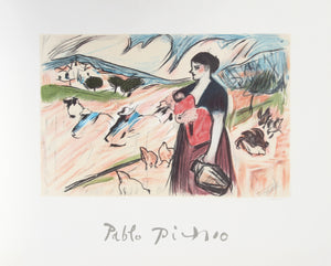 Pablo Picasso, Paysanne et son Enfant, J-136-k, Lithograph