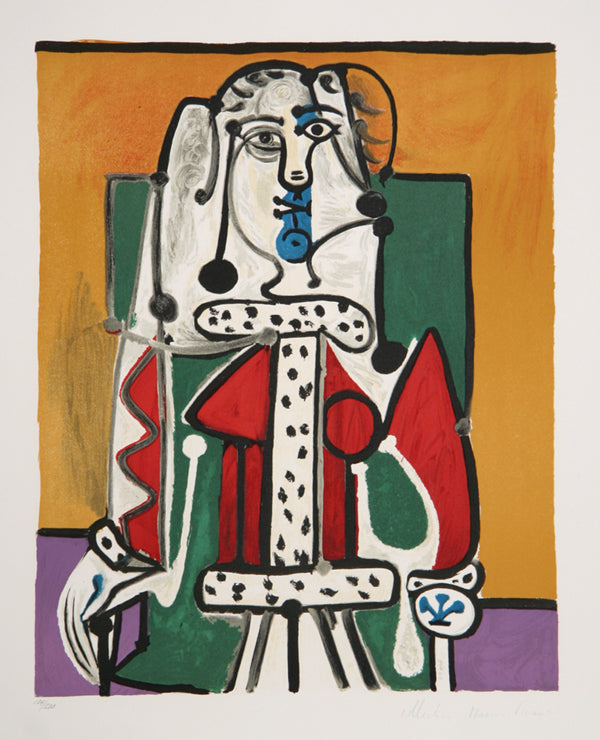 Pablo Picasso, Femme Assise a la Robe d'Hermine, J-144, Lithograph on Arches Paper