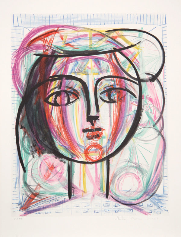 Pablo Picasso, Tete de Femme, J-17, Lithograph on Arches Paper