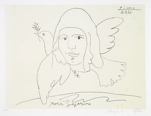 Pablo Picasso, Pour Youri Gagarine, J-195, Lithograph on Arches Paper