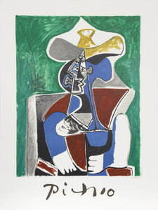 Pablo Picasso, Buste au Chapeau Jaune et Gris, J-24-k, Lithograph