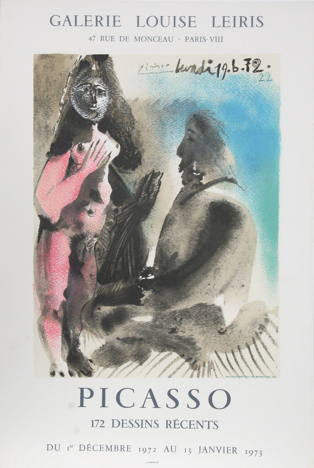 Pablo Picasso, 172 Dessins Recents: Galerie Louise Leiris, Offset Lithograph Poster