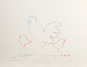 Pablo Picasso, Hen with Two Chickens, 1957, Poster